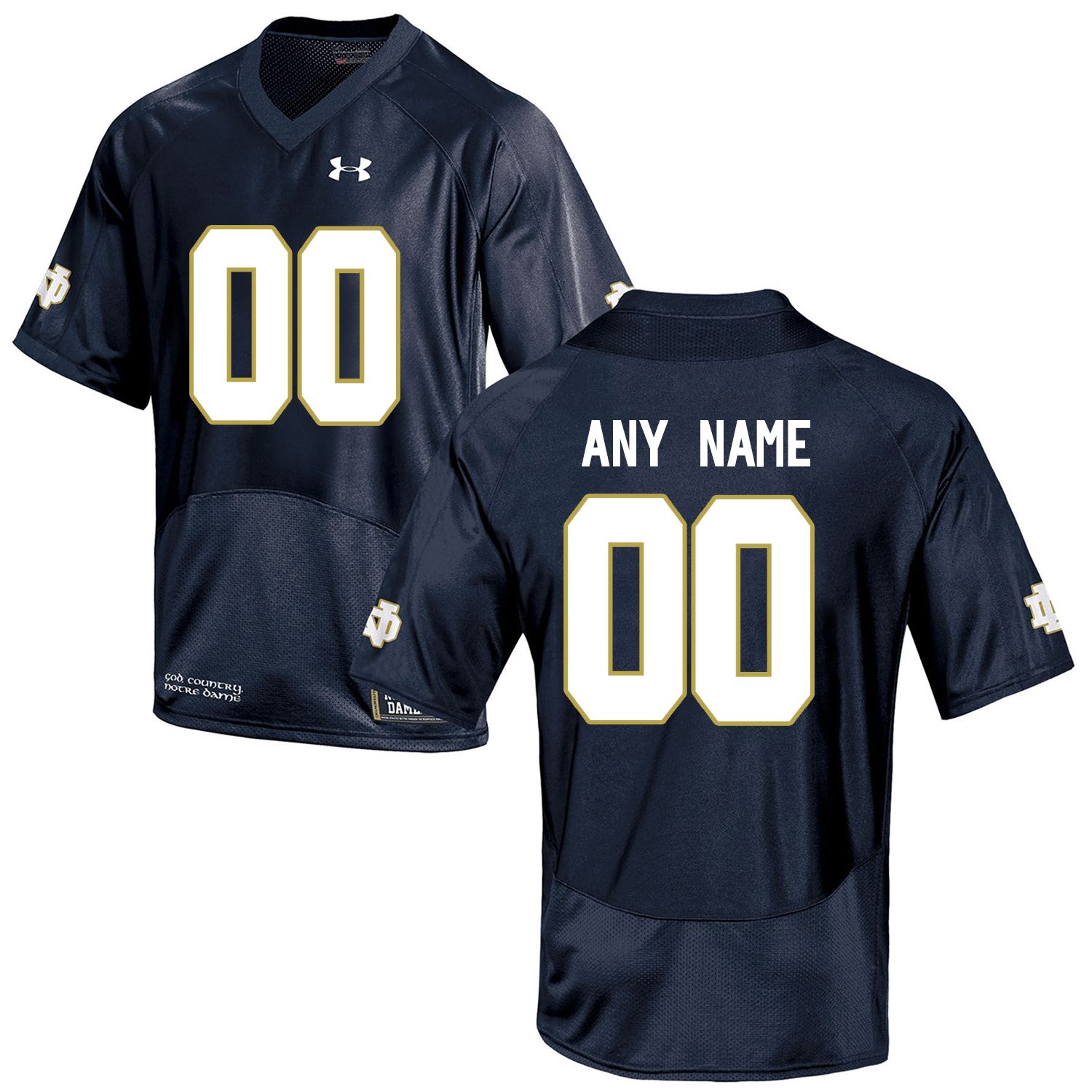 Men Norte Dame Fighting Irish 00 Any Name Navy Blue Customized NCAA Jerseys